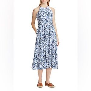 New Chaps Floral Jersey Dress Size L